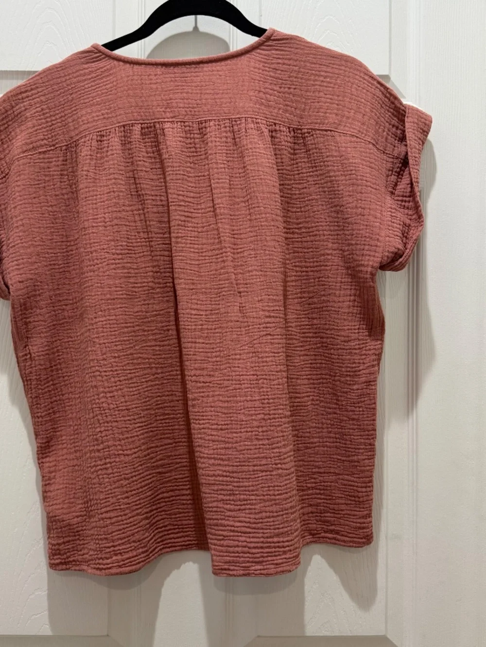 Madewell Cotton Gauze Popover, Size L - Picture 5 of 5
